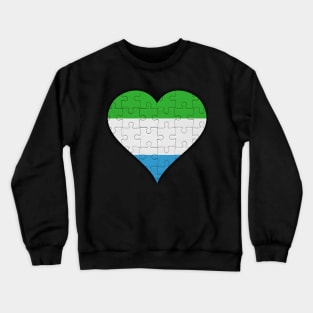 Sierra Leonean Jigsaw Puzzle Heart Design - Gift for Sierra Leonean With Sierra Leone Roots Crewneck Sweatshirt